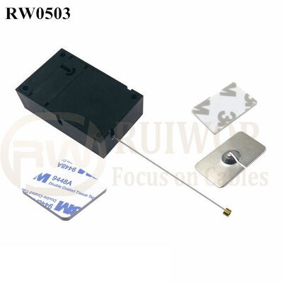 RW0503 Cuboid Anti Theft Pull Box With 35X22mm Rectangular Adhesive Metal Plate For Mobile Phones Retail Security Display