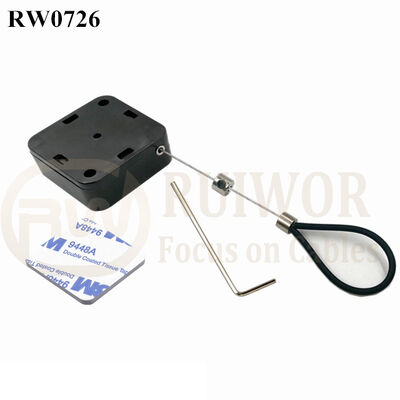 RW0726 Square Retractable Cable Plus Adjustable Stainless Steel Wire Loop Coated Silicone Hose