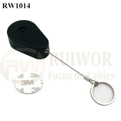 RW1014 Drop-Shaped Retractable Security Tether Plus With Demountable Key Ring For Retail Store Anti Theft Display