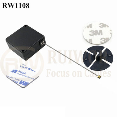 RW1108 Square Retail Security Tether Plus Dia 38mm Circular Sticky Flexible ABS Plate For Retail Product Positioning