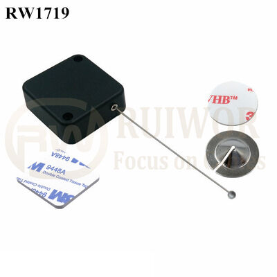 RW1719 Square Security Tether Plus Dia 22mm Circular Sticky Metal Plate
