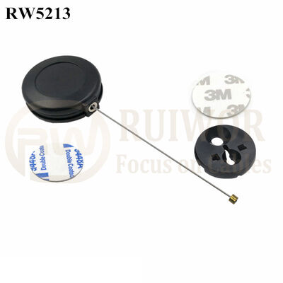 RW5213 Round Anti Theft Retractor Plus Dia 30MMx5.5MM Circular Adhesive ABS Block