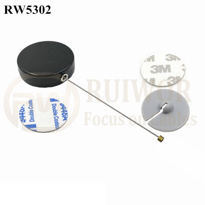 RW5302 Round Security Display Tether Plus Dia 30mm Circular Adhesive ABS Plate