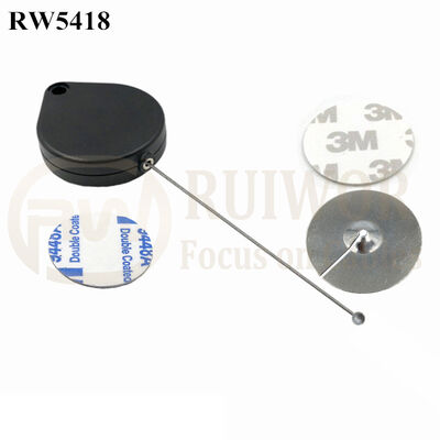RW5418 Heart-Shaped Security Pull Box Plus Dia 38mm Circular Sticky Metal Plate