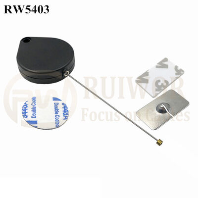 RW5403 Heart-Shaped Security Pull Box Plus 35X22mm Rectangular Adhesive Metal Plate