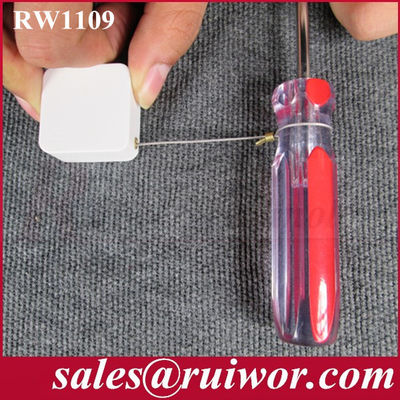 RW1109 Square Retail Security Tether Plus Size Customizable Fixed Loop End