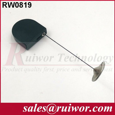 RUIWOR RW0819 D-shaped Mini Cable Retractor with 22mm Adhesive Metal Round Plate End supplier