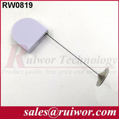 RUIWOR RW0819 D-shaped Mini Cable Retractor with 22mm Adhesive Metal Round Plate End supplier