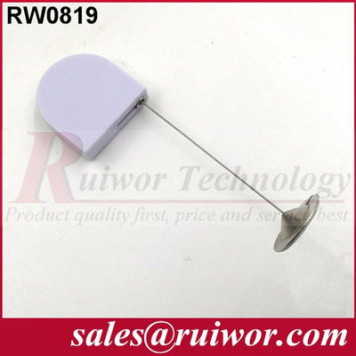 RUIWOR RW0819 D-shaped Mini Cable Retractor with 22mm Adhesive Metal Round Plate End supplier