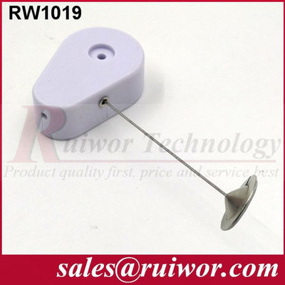 RUIWOR RW1019 Drop-shaped Anti-theft Recoiler with 22mm Metal Round Clinging Plate End supplier