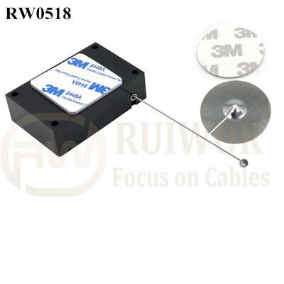 RW0518 Cuboid Anti Theft Pull Box With Dia 38mm Circular Sticky Metal Plate Factory Wholesale Security Solution