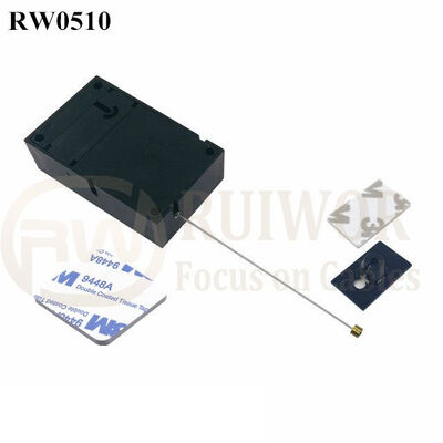 RW0510 Cuboid Anti Theft Pull Box With 25X15mm Rectangular Adhesive ABS Plate Used In Consumer Electronics Products Stores