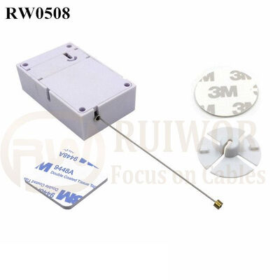 RW0508 Cuboid Anti Theft Pull Box With Dia 38mm Circular Sticky Flexible ABS Plate Used In Radian Surface Products