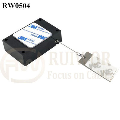 RW0504 Cuboid Anti Theft Pull Box With 45X19mm Rectangular Sticky Metal Plate Used In Supermarkets Security Retail Display