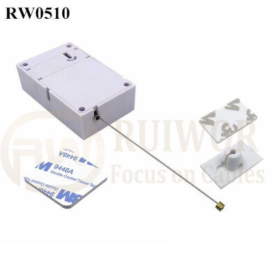 RW0510 Cuboid Anti Theft Pull Box With 25X15mm Rectangular Adhesive ABS Plate Used In Consumer Electronics Products Stores