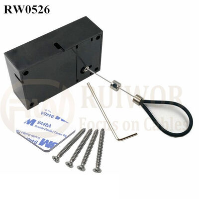 RW0526 Cuboid Anti Theft Pull Box With Adjustalbe Stainless Steel Anti-Theft Cable Loop Coated With Silicone Hose