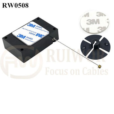 RW0508 Cuboid Anti Theft Pull Box With Dia 38mm Circular Sticky Flexible ABS Plate Used In Radian Surface Products