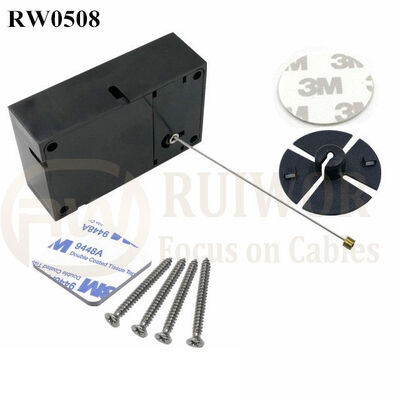 RW0508 Cuboid Anti Theft Pull Box With Dia 38mm Circular Sticky Flexible ABS Plate Used In Radian Surface Products