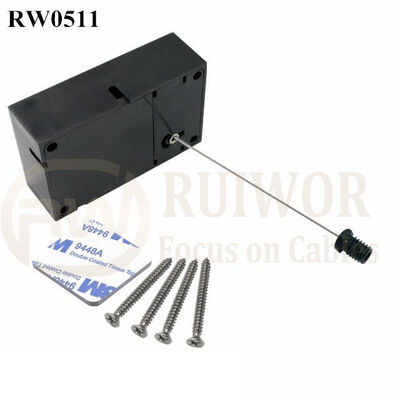 RW0511 Cuboid Anti Theft Pull Box With M6x8MM Or M8x8MM Or Customized Flat Head Screw Cable End Used For Product Positioning
