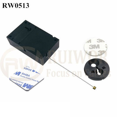 RW0513 Cuboid Anti Theft Pull Box With Dia 30MMx5.5MM Circular Adhesive ABS Block