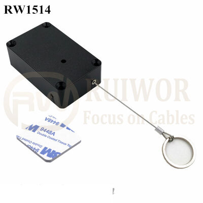 RW1514 Cuboid Multifunctional Retractable Cable With Demountable Key Ring For Retail Product Positioning