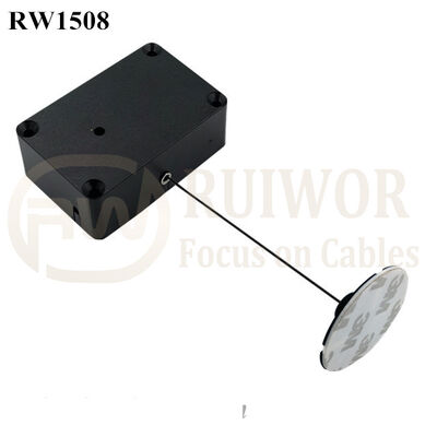 RW1508 Cuboid Multifunctional Retractable Cable With Dia 38mm Circular Sticky Flexible ABS Plate Used In Radian Surface Products