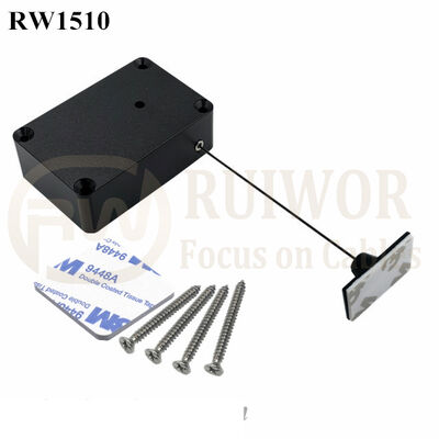 RW1510 Cuboid Multifunctional Retractable Cable With 25X15mm Rectangular Adhesive ABS Plate Used In Consumer Electronics Products Stores