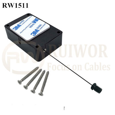 RW1511 Cuboid Multifunctional Retractable Cable With M6x8MM Or M8x8MM Or Customized Flat Head Screw Cable End Used For Product Positioning
