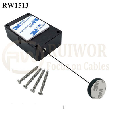 RW1513 Cuboid Multifunctional Retractable Cable With Dia 30MMx5.5MM Circular Adhesive ABS Block
