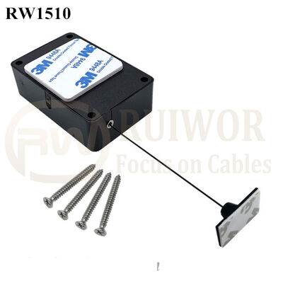 RW1510 Cuboid Multifunctional Retractable Cable With 25X15mm Rectangular Adhesive ABS Plate Used In Consumer Electronics Products Stores