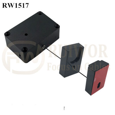 RW1517 Cuboid Multifunctional Retractable Cable With Magnetic Clasps Holder End For Mobile Phone Retail Security Display