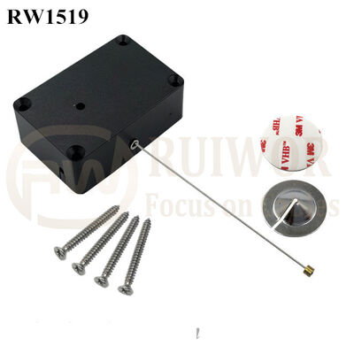 RW1519 Cuboid Multifunctional Retractable Cable With Dia 22mm Circular Sticky Metal Plate Used In Consumer Electronics Store