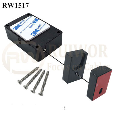 RW1517 Cuboid Multifunctional Retractable Cable With Magnetic Clasps Holder End For Mobile Phone Retail Security Display