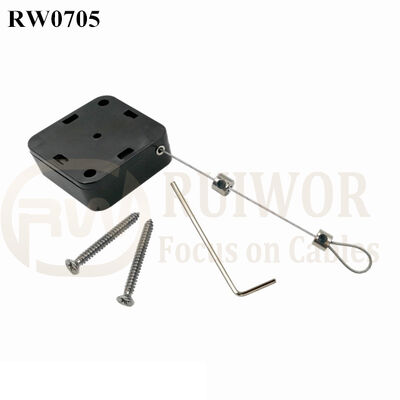 RW0705 Square Retractable Cable Plus Adjustalbe Lasso Loop End By Small Lock And Allen Key