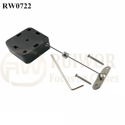 RW0722 Square Retractable Cable Plus 10x31MM Two Screw Perforated Oval Metal Plate Connector Installed By Screw