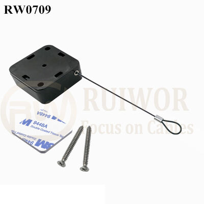 RW0709 Square Retractable Cable Plus Size Customizable Fixed Loop End For Retail Display Protection