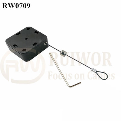 RW0709 Square Retractable Cable Plus Size Customizable Fixed Loop End For Retail Display Protection