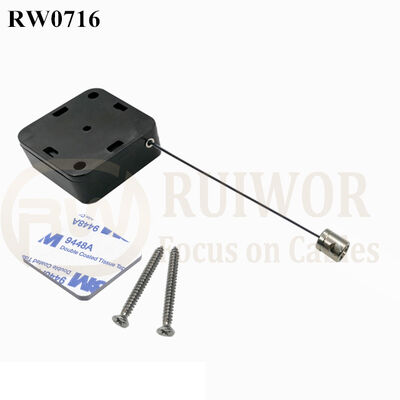 RW0716 Square Retractable Cable Plus Side Hole Hardwar Tether Cord End As Tethered Item