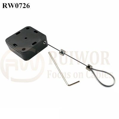 RW0726 Square Retractable Cable Plus Adjustable Stainless Steel Wire Loop Coated Silicone Hose