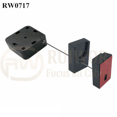 RW0717 Square Retractable Cable Plus Magnetic Cable Holder For Mobile Phone Security Retail Display