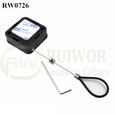 RW0726 Square Retractable Cable Plus Adjustable Stainless Steel Wire Loop Coated Silicone Hose