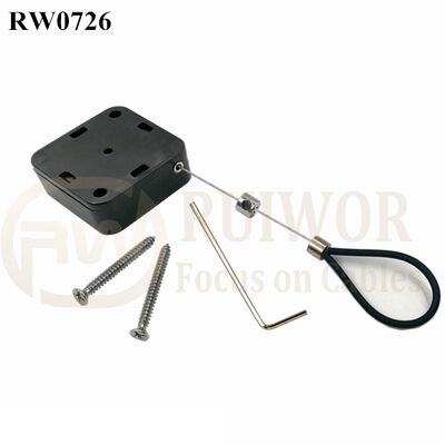 RW0726 Square Retractable Cable Plus Adjustable Stainless Steel Wire Loop Coated Silicone Hose