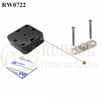 RW0722 Square Retractable Cable Plus 10x31MM Two Screw Perforated Oval Metal Plate Connector Installed By Screw