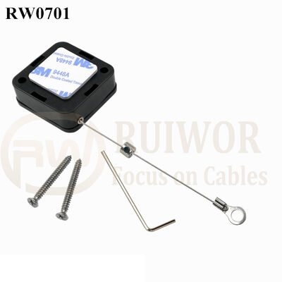 RW0701 Square Retractable Cable Plus Ring Terminal Inner Hole 3mm 4mm 5mm For Option
