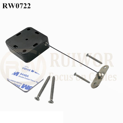 RW0722 Square Retractable Cable Plus 10x31MM Two Screw Perforated Oval Metal Plate Connector Installed By Screw