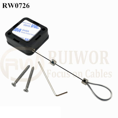 RW0726 Square Retractable Cable Plus Adjustable Stainless Steel Wire Loop Coated Silicone Hose