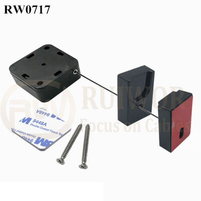 RW0717 Square Retractable Cable Plus Magnetic Cable Holder For Mobile Phone Security Retail Display