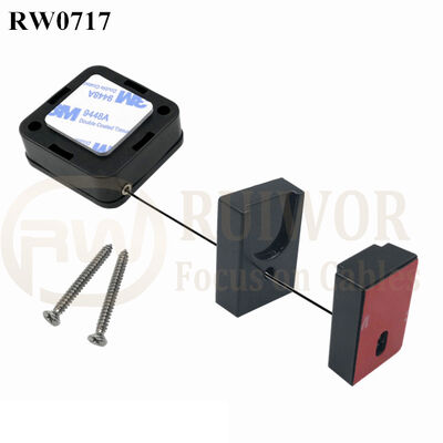 RW0717 Square Retractable Cable Plus Magnetic Cable Holder For Mobile Phone Security Retail Display