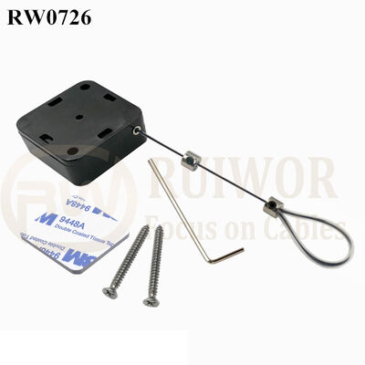 RW0726 Square Retractable Cable Plus Adjustable Stainless Steel Wire Loop Coated Silicone Hose