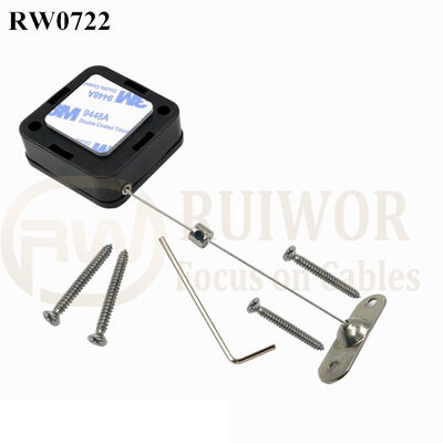 RW0722 Square Retractable Cable Plus 10x31MM Two Screw Perforated Oval Metal Plate Connector Installed By Screw
